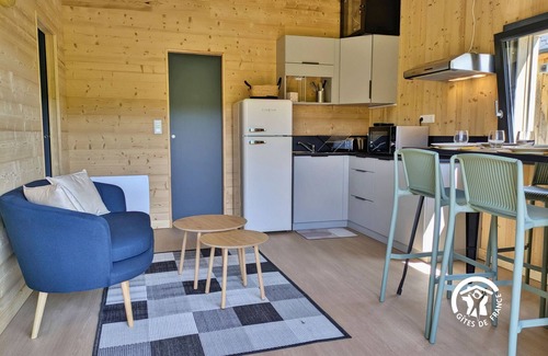 Saint-Berthevin Cottage | Peaceful Chalet at Camping de Coupeau for 4 Guests