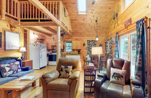 Shirley Mills Cabin | Peaceful Dog-Friendly Cabin with Large Yard, Deck, & Firepit - Close to the Lake
