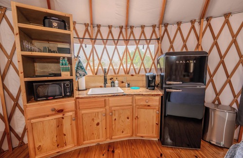 Bandera Cabin | Peacock/River Yurt Village/Couples Yurt/Hot Tub/Close to Town!