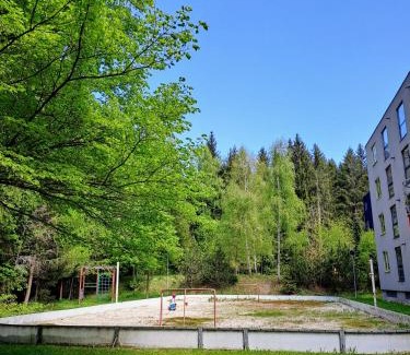Harrachov Apartment | Plně vybavený apartmán pod Mumlavským vodopádem, ZAHRADA s ohništěm, ideální výchozí bod pro TURISTIKU, kousek do CENTRA, vybavený i pro DĚTI