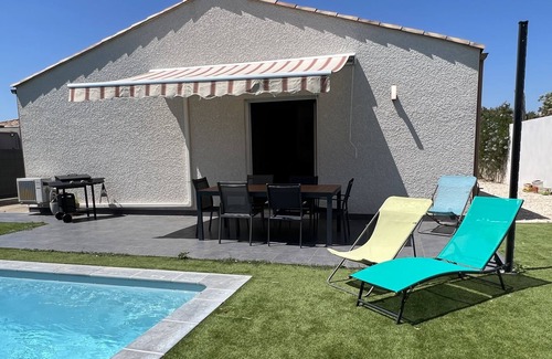 Vendres Villa | Private pool, terrace, garden, plancha, 6 people