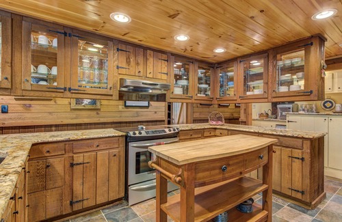 Cosby Cabin | Private waterfall view, lofty with luxury details, pool table + jetted tub