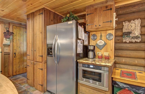 Cosby Cabin | Private waterfall view, lofty with luxury details, pool table + jetted tub