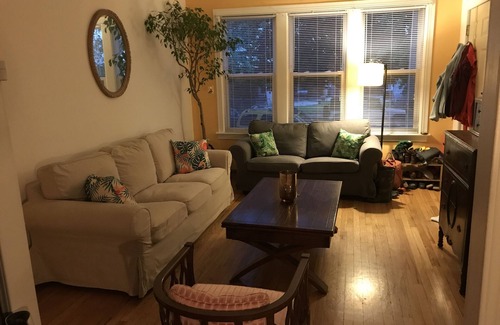 Irving Park Apartment | Pup Friendly Apartment with Fenced Backyard