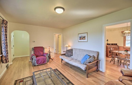 Atkins House | Quaint Creekside Home with Spacious Deck and Yard