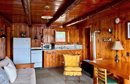 Trout Lake Cabin | Quaint Lakefront Cabin #2 on Frenchman Lake in Trout Lake, MI with row boat