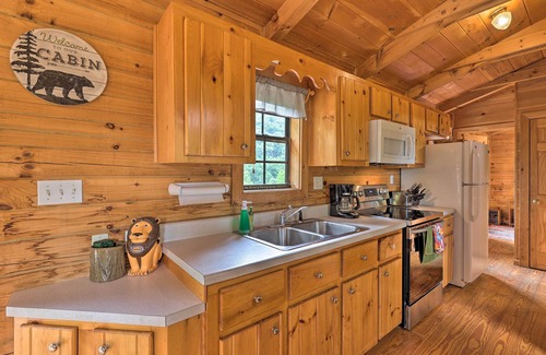 Warrensville Cabin | Quaint Log Cabin w/Views Near West Jefferson