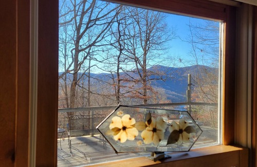 Tuckasegee Cabin | Quiet 3 bedroom cabin in the woods, amazing mountain and lake views, huge deck