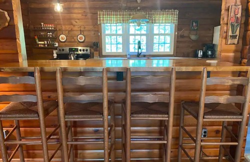 Paw Paw Cabin | Quiet Log Cabin with private river access and hot tub