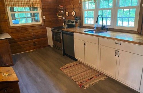 Paw Paw Cabin | Quiet Log Cabin with private river access and hot tub