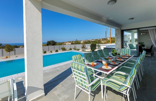 Paphos Villa | R 1488 Villa Pleiades with Pool, Sun Beds & Private Balcony.