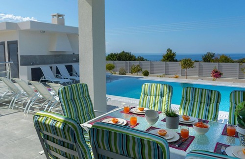 Paphos Villa | R 1488 Villa Pleiades with Pool, Sun Beds & Private Balcony.