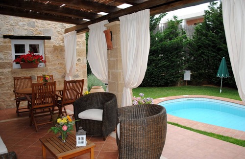 Platanias Town Villa | Rock House's Villa Rhapsody Secluded with private pool and garden very quiet.