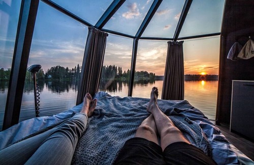 Jokkmokk Municipality House | Room in Lodge - Peace & Quiet Hotel Floating Glass Room for 2 Guests Experience Northern Lights
