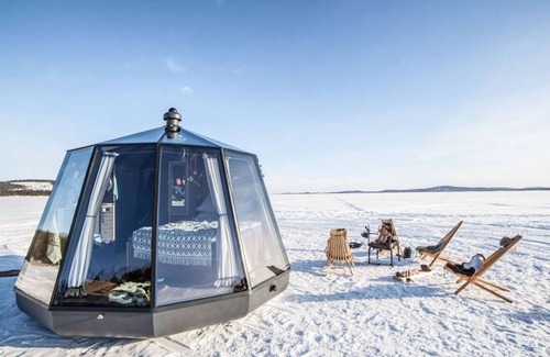 Jokkmokk Municipality House | Room in Lodge - Peace & Quiet Hotel Floating Glass Room for 2 Guests Experience Northern Lights