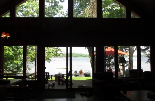 Grantsburg Cabin | Room to Relax on Big Wood Lake with Pontoon Boat Option! Available Year Round!