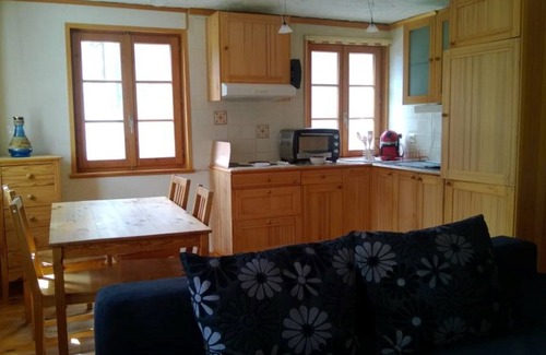 Saint-Jean Apartment | SaintJean/Grimentz: Apartment with balcony and view of the snow-covered 4000s