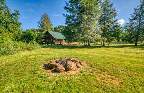 Titusville House | Scenic Log Cabin with Fire Pit and Stocked Creek!