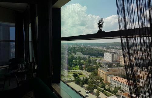 Srodmiescie Apartment | SeaTowers 28 Floor Waterfront PANORAMIC PENTHOUSE! Sea & City View from GLASS CORNER TRIANGLE! 75m2! Terrace!
