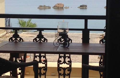 Nea Chora Apartment | Seaview apartment steps from sandy beach and Chania town center