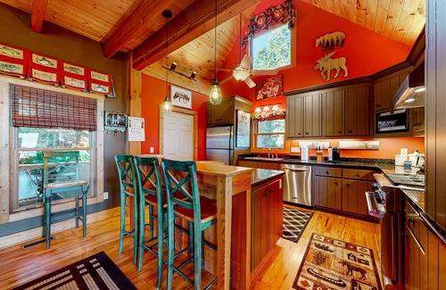 Clyde House | Secluded Smoky Mountain home with panoramic views, wood stove, & hot tub