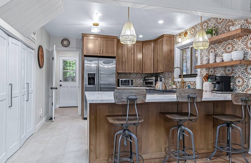 Blue Jay House | Serene cabin near Lake Arrowhead Village with wraparound deck & forest views