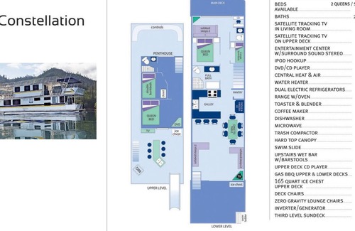 Lakehead Boat Rental | Shasta Marina in Packers Bay's Constellation houseboat on Lake Shasta