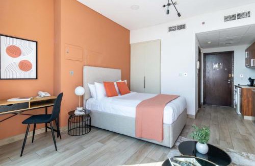Bur Dubai Apartment | Silkhaus modern studio with Burj Khalifa view in DIFC
