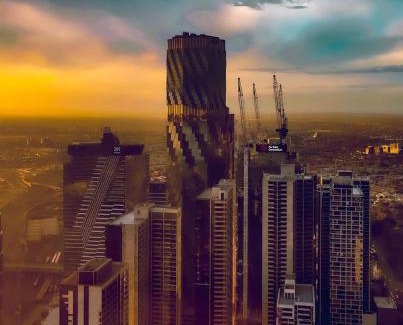 Melbourne Central Business District Apartment | Skyline Executive 2BR Suite Level 66 Corporate-Ready Next to Ritz