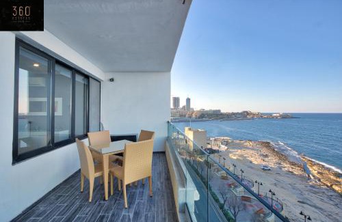 Tower Road Apartment | Sliema Seafront 3BR - opposite Beach - AC & Wifi by 360 Estates