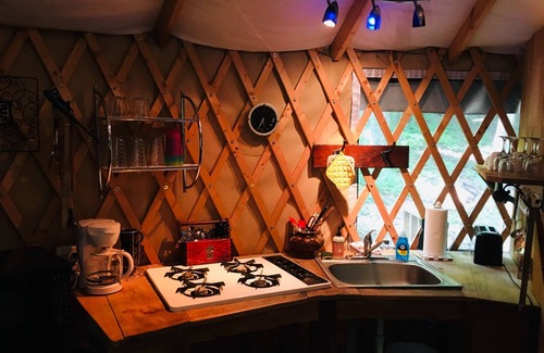 Trumansburg Cabin | Spacious, airy yurt is delightful for glamping in comfort!