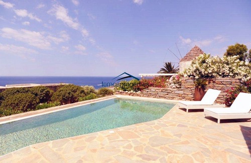 Koundouros Villa | Stone built villa with a swimming pool and a fantastic sea view in Koundouros