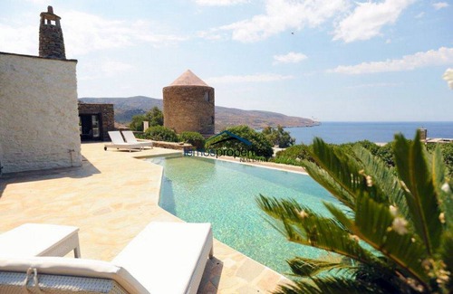 Koundouros Villa | Stone built villa with a swimming pool and a fantastic sea view in Koundouros