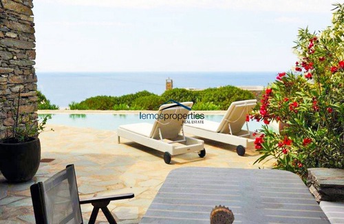 Koundouros Villa | Stone built villa with a swimming pool and a fantastic sea view in Koundouros