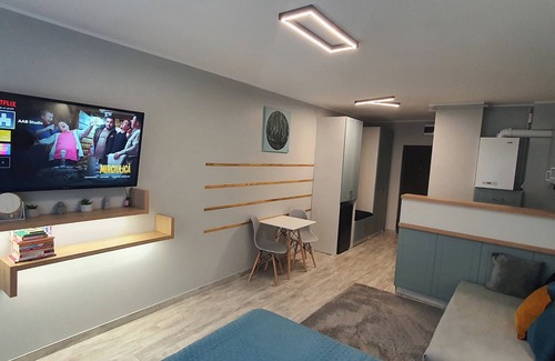 Piatra Neamt Apartment | Studio amplasat în centrul orașului cu vedere la munte.