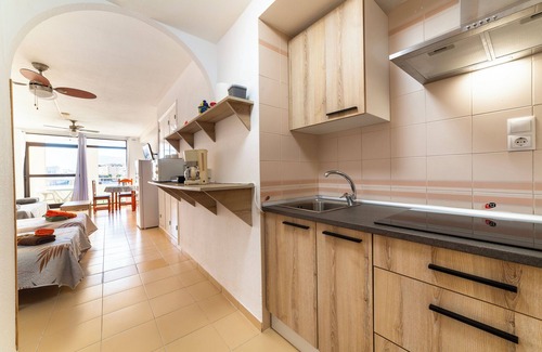 Roquetas de Mar Apartment | Studio Apartment 'Estudio En La Playa' with Mountain View, Shared Pool and Wi-Fi