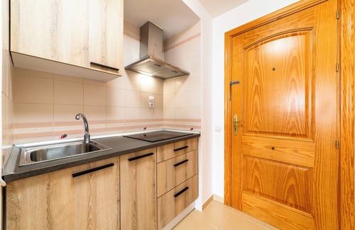 Roquetas de Mar Apartment | Studio Apartment 'Estudio En La Playa' with Mountain View, Shared Pool and Wi-Fi