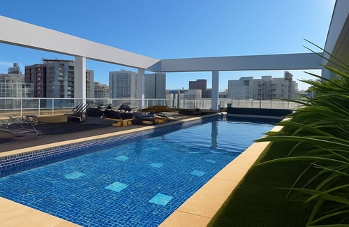 Brooklin Paulista Apartment | Studio - Campo Belo with Metro in Front and Rooftop with Sunset.
