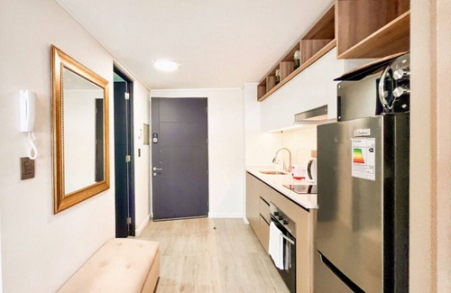 Downtown Santiago Apartment | Studio Santa Elvira - Laundry Wifi