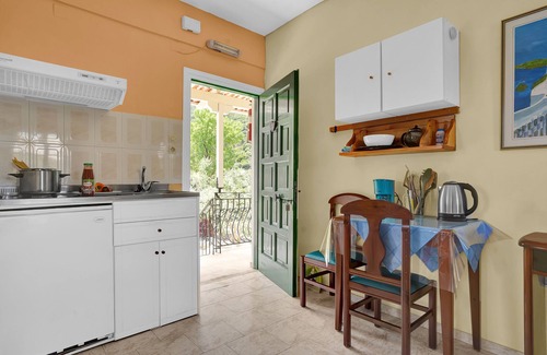Vathy Apartment | Studio 'Veronis 5' with Sea View, Shared Pool & Wi-Fi