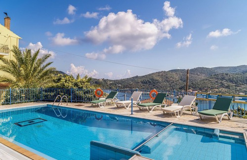 Vathy Apartment | Studio 'Veronis 5' with Sea View, Shared Pool & Wi-Fi