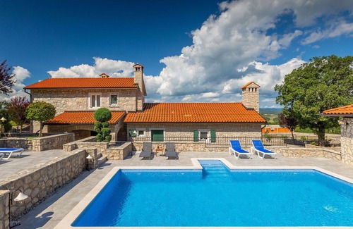 Krsan House | Stunning private villa for 10 people with WIFI, A/C, hot tub, private pool, TV and terrace