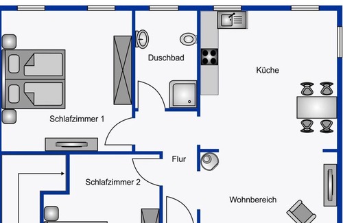 Wyk auf Foehr Apartment | Südernest 1 - Great new building in the pedestrian zone of Wyk auf Föhr