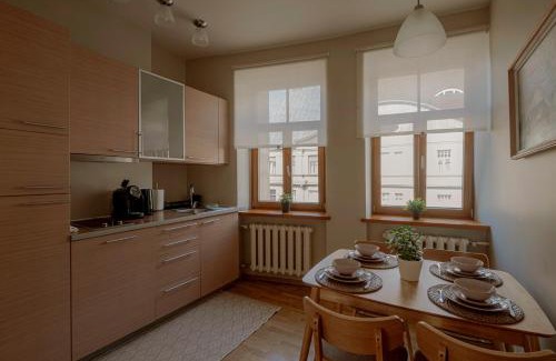 Centrs Apartment | Sunny Apartment in the Art Nouveau District with Balcony
