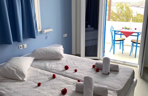 Ios Hotel | Superior Room for 2-4 guests, with private balcony and sea viewn