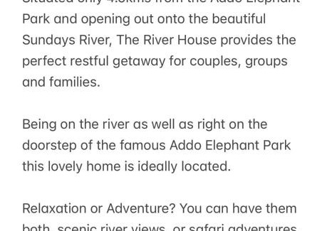 Colchester House | The River House - Addo Elephant Park