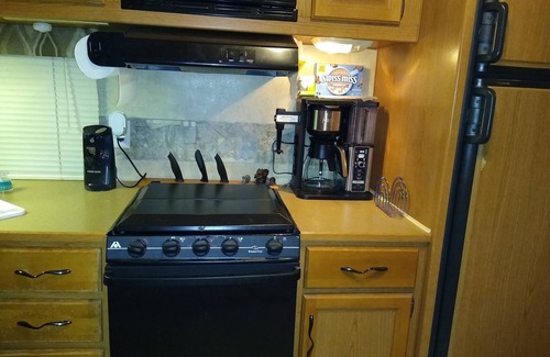 Boger City House | this is a very spacious RV that sits under 2 large trees