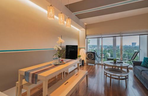 Hipodromo Condesa Apartment | TOP VIEW PENTHOUSE Private Rooftop, Wi-Fi 500Mbps, Air Conditioning, Grill, Pool and Gym