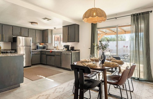 Twentynine Palms House | Twilight Palms Retreat: heated pool, hot tub, outdoor movie, wellness space