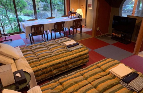 Kasaoka House | Twin room Michi with a soothing cypress bath - Michi to heal with the finest natural water and cypress bath /Kasaoka Okayama